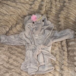 Cozy Gray Elephant Kids Pajama Robe